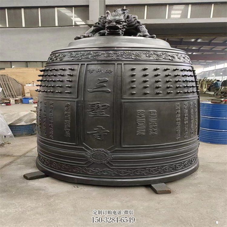 六盘水三圣寺铜钟雕塑-铸铜钟雕塑-平直形结构